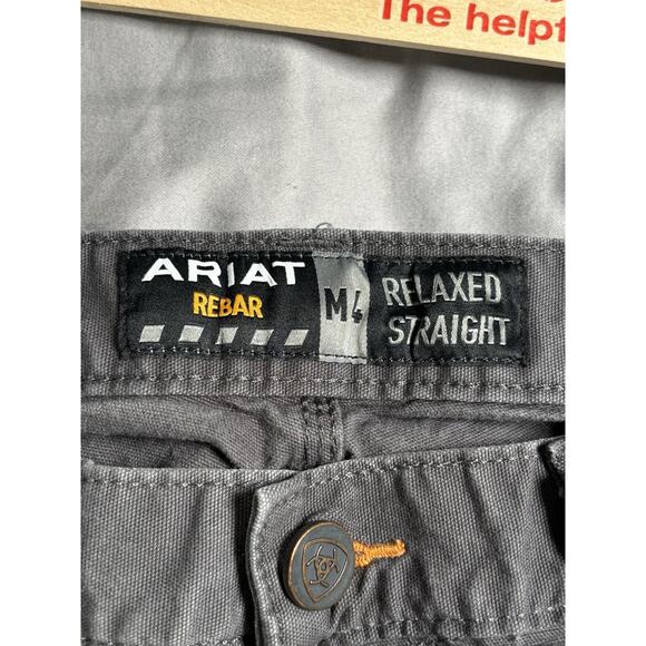 Ariat Rebar M4 Relaxed Straight Khaki Pants Mens 32x30 Gray - Picture 5 of 15